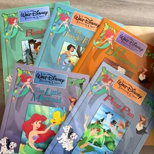 Walt Disney 1991 Treasure Chest 5 Over Sized Books Classics Kids Vintage